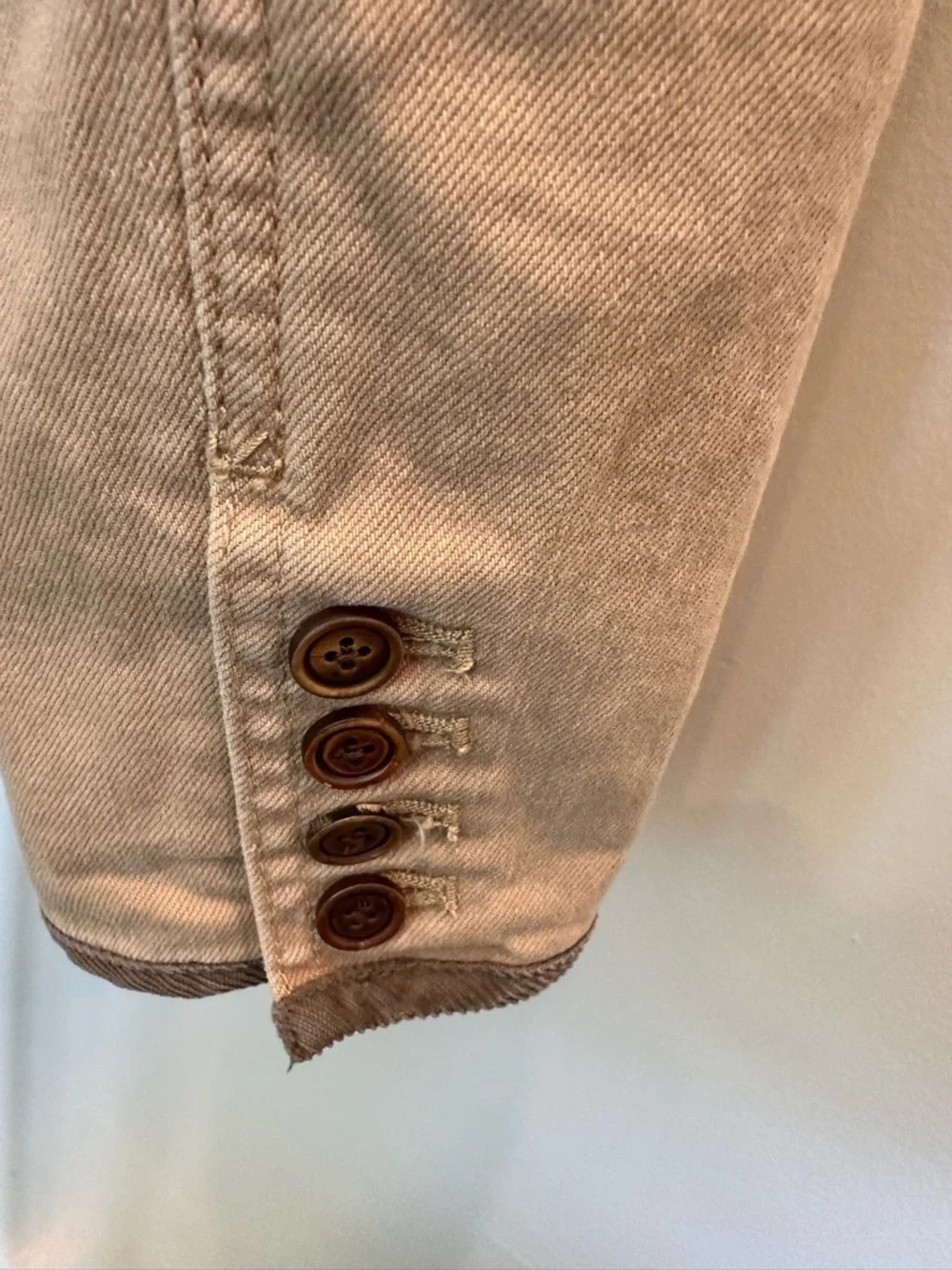 Lauren Jeans Co. Stretchy Denim Blazer Jacket Tan M